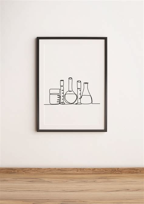 Minimalist Science Line Art Digital Download Chemistry Print - Etsy