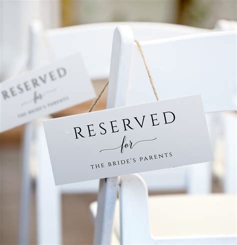 Wedding Printable Wedding Signage Reserved Wedding Reception Printable ...