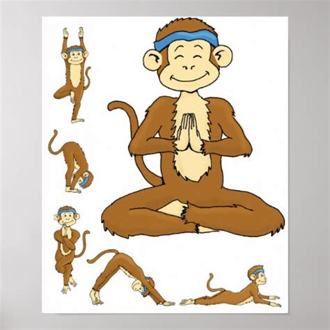 Yoga Monkey Poster | Zazzle