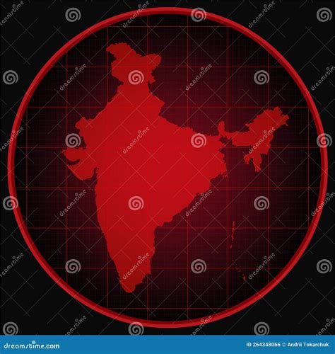 Vector Map India on the Radar Screen Stock Vector - Illustration of vector, background: 264348066