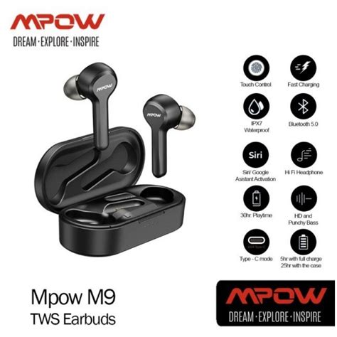 Buy Mpow M9 Wireless Earbuds Bluetooth 5.0 Noise Cancelling Stereo ...