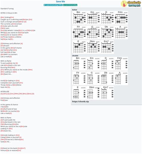 Chord: Save Me - tab, song lyric, sheet, guitar, ukulele | chords.vip