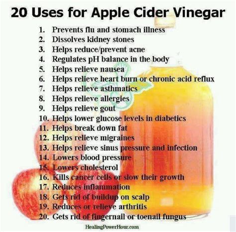 Benefits of apple cider vinegar... | Health | Pinterest