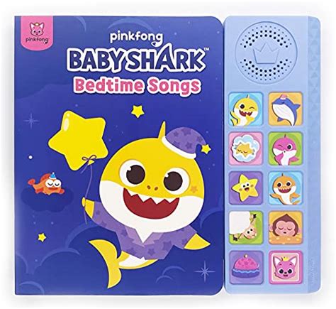 PINKFONG Baby Shark Bedtime Songs 10 Button Sound Book | Baby Shark Toys, Baby Shark Books ...