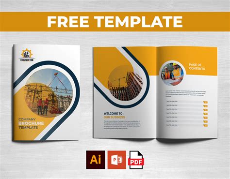 Construction Company Profile Brochure | Free Template by Anik Paul Joyraj (Design APJ) at ...