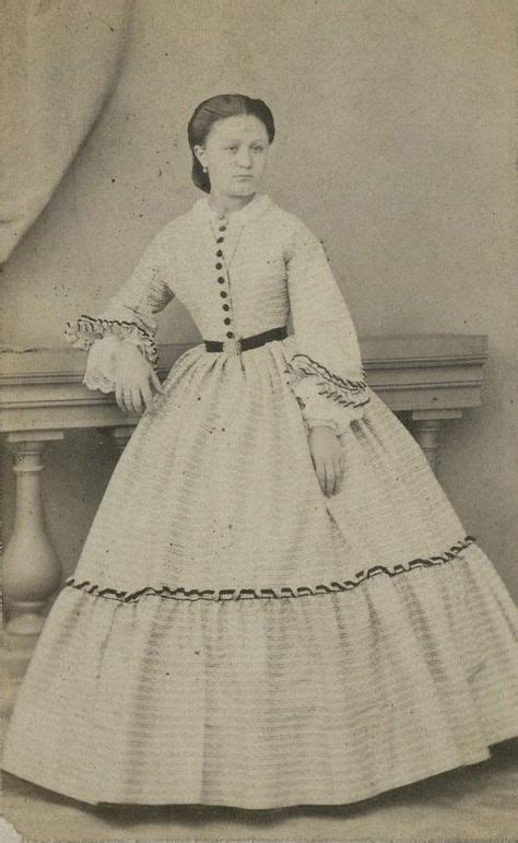 CDV: An ID'd young woman wearing a striped hooped dress by Robe of Paris 1862 | eBay | Women ...