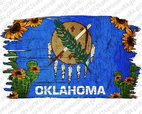 Cactus Sunflower Oklahoma Flag Png, Oklahoma Flag Png, Oklahoma ...