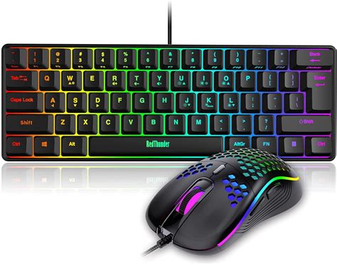 RedThunder 60 % Gaming-Tastatur und Maus-Kombination, ultrakompaktes 61 ...