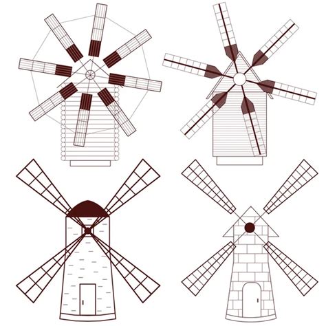 Different windmill types — Stock Vector © bombjack #154996626