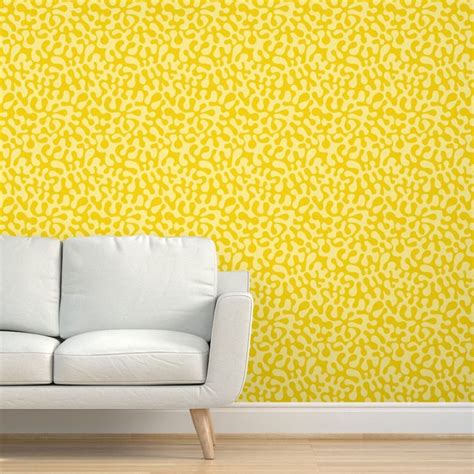 Flowing yellow continuous line inspired Wallpaper | Removable wallpaper ...