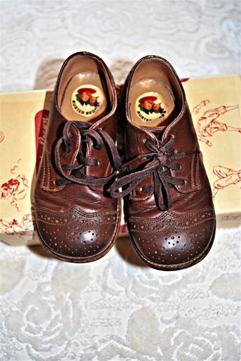 VINTAGE BUSTER BROWN KIDS SZ 7 LEATHER SADDLE SHOES from