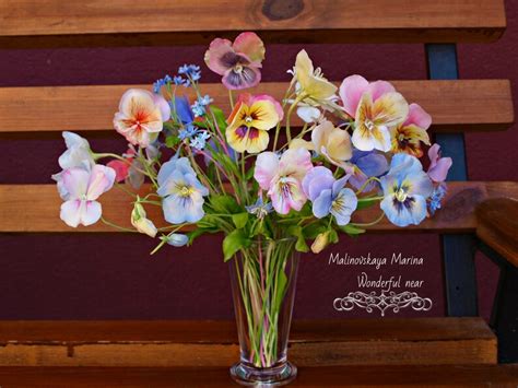 Pansy Bouquetflower Arrangements Mother's Day | Etsy