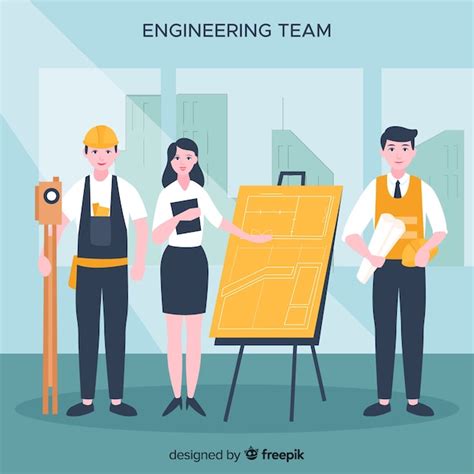 Free Vector | Flat engineering team background