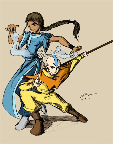 Damien Wallpapers: Katara & Aang Avatar The Legend of Aang Wallpapers