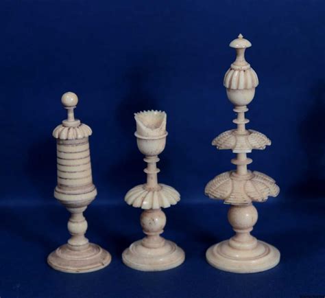 Antique Danish Bone Chess Set