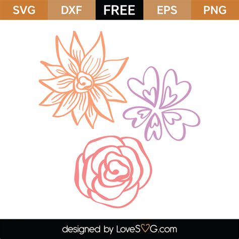 Free Flower SVG Cut Files for Cricut & Silhouette | LoveSVG