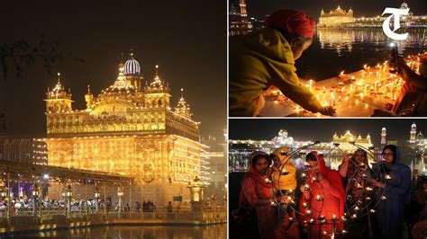 Fireworks light up the sky over Golden Temple on the occasion of ...