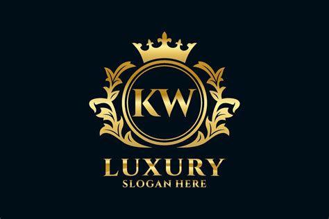 Initial KW Letter Royal Luxury Logo template in vector art for luxurious branding projects and ...