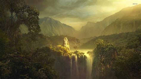 128k wallpaper,natural landscape,nature,waterfall,atmospheric phenomenon,sunlight (#343313 ...