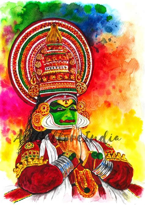 Kathakali Painting Print South Indian Art Print Kerala | Etsy