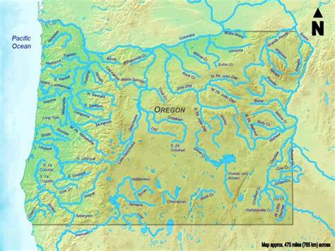 Map Of Rivers In Oregon | Oregon map, Map, Oregon