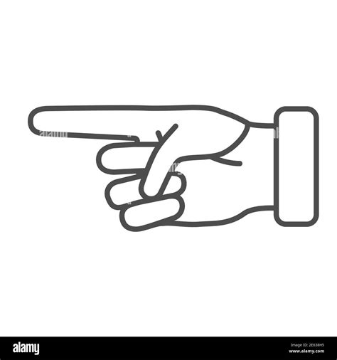 Pointing finger thin line icon, hand gestures concept, Attention hand ...