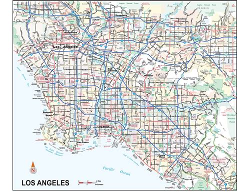 Los Angeles City and Metro Area Wall Map | Maps.com.com