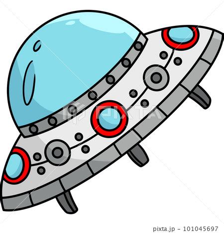 UFO Spaceship Cartoon Colored Clipart Illustrationのイラスト素材 [101045697 ...