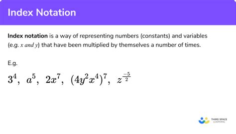 Index Notation - GCSE Maths - Steps, Examples & Worksheet