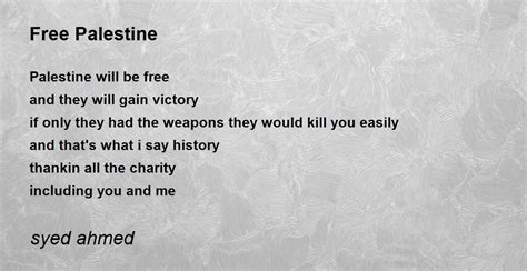 Free Palestine - Free Palestine Poem by syed ahmed