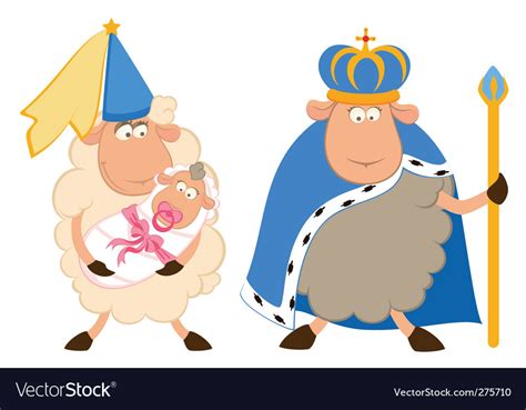 Cartoon sheep characters Royalty Free Vector Image