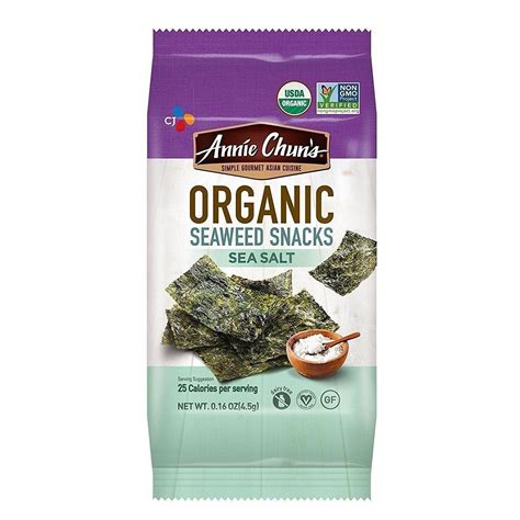 Annie Chun's Seaweed Snack Organic Sea Salt - 0.16 oz - Pack of 12 | Snacks, Seaweed snacks ...