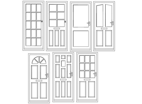 7' X 3' Feet Wooden Door Front Elevation Design DWG File - Cadbull