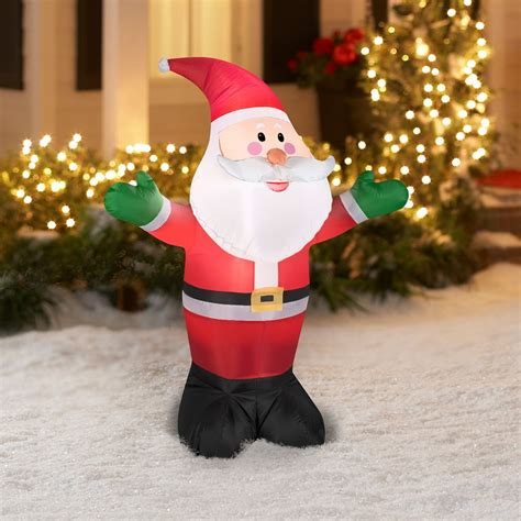 Airblown Inflatable 4' Outdoor Santa Christmas Prop - Walmart.com - Walmart.com