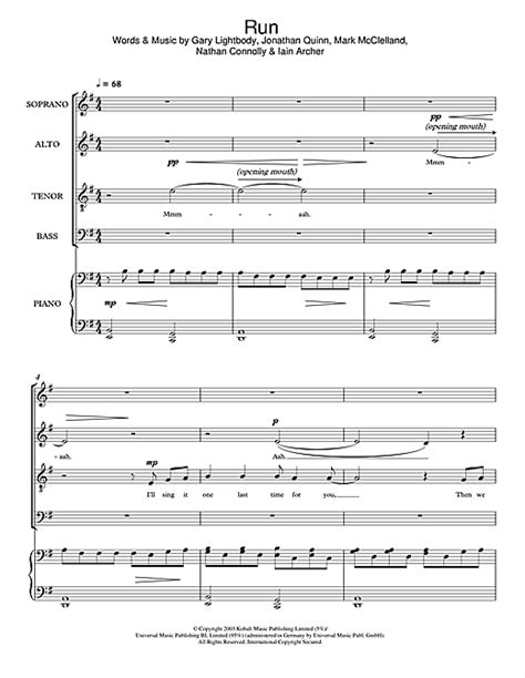 Leona Lewis "Run" Sheet Music Notes | Download Printable PDF Score 47249