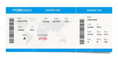 Airplane Boarding Pass Design Plane Travel Ticket Illustration Air Admission — Stock Vector ...