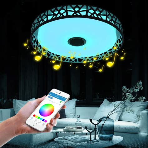 RGB Music LED ceiling Light with Bluetooth control Color Changing ...