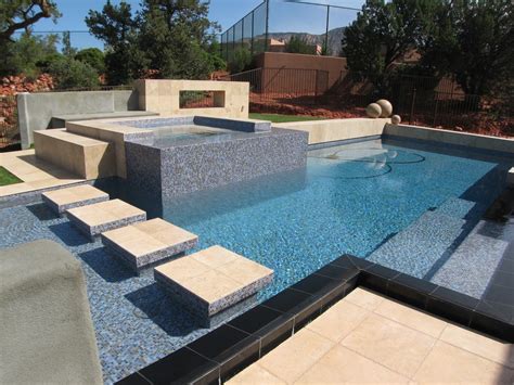 Laticrete Conversations: Incredible Glass Mosaic Tile & Travertine Pool