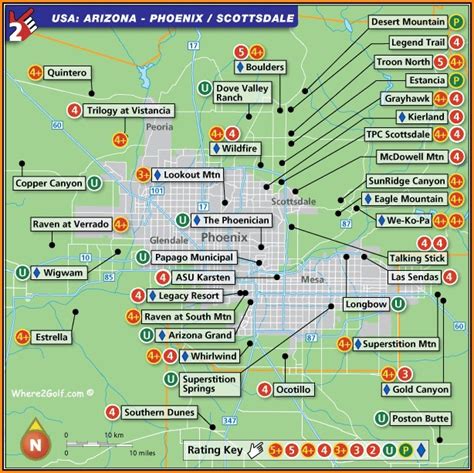 Phoenix Golf Courses Map - map : Resume Examples #1ZV8apM23X