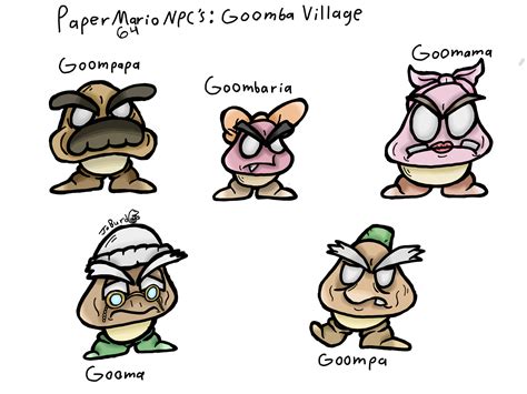 J.Burd - Paper Mario 64 NPC’S:Goomba Village