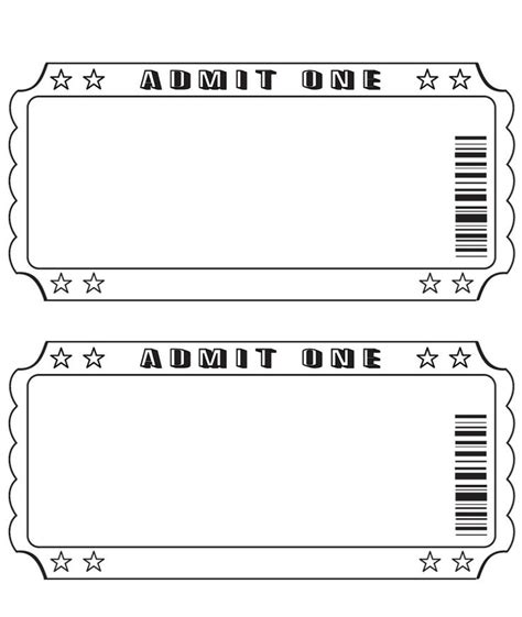 blank movie ticket template free printable ticket templates | Printable tickets, Ticket template ...