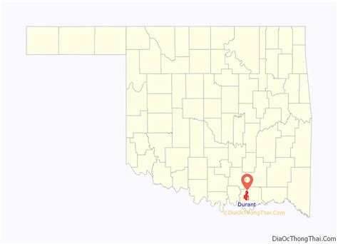 Map of Durant city, Oklahoma - Thong Thai Real