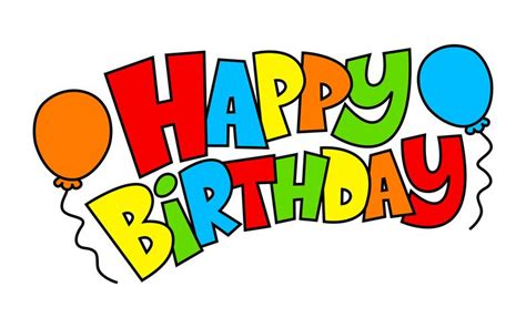 Colorful Happy Birthday Text Graphic with Party Balloons vector logo ...