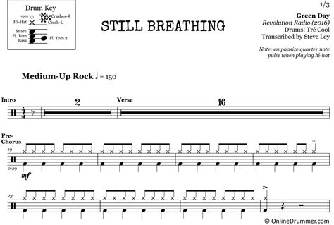 Still Breathing - Green Day - Drum Sheet Music