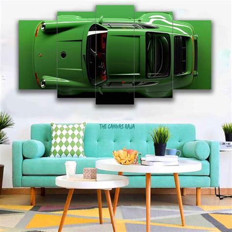 Green Car Garage Wall Art Decor 911 Carrera Canvas Print Decor - Etsy