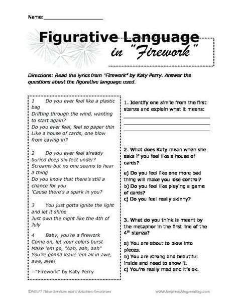 What Is Figurative Language Language Arts | Language worksheets ...