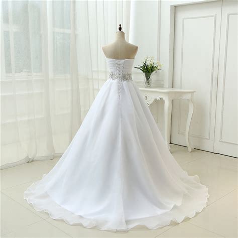 Wedding Dresses,strapless Wedding Dress,white Bridal Dress With Diamond ...