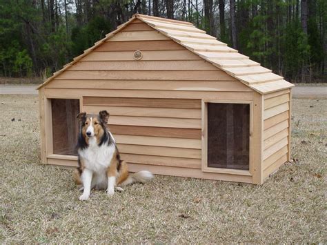 Large Duplex Two Door Dog House - Custom Wooden Dog House