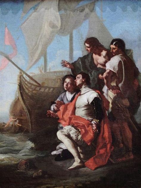 Christopher Columbus Arrives in America Painting | Francesco Solimena ...