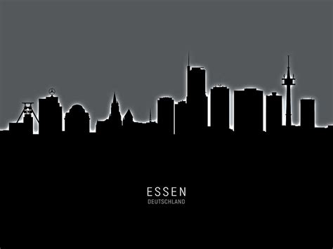 Essen Germany Skyline Digital Art by Michael Tompsett - Pixels